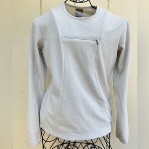 Nike Therma Fit White Pullover Fleece Jacket Shirt Top W/ Zip Chest Pocket Small